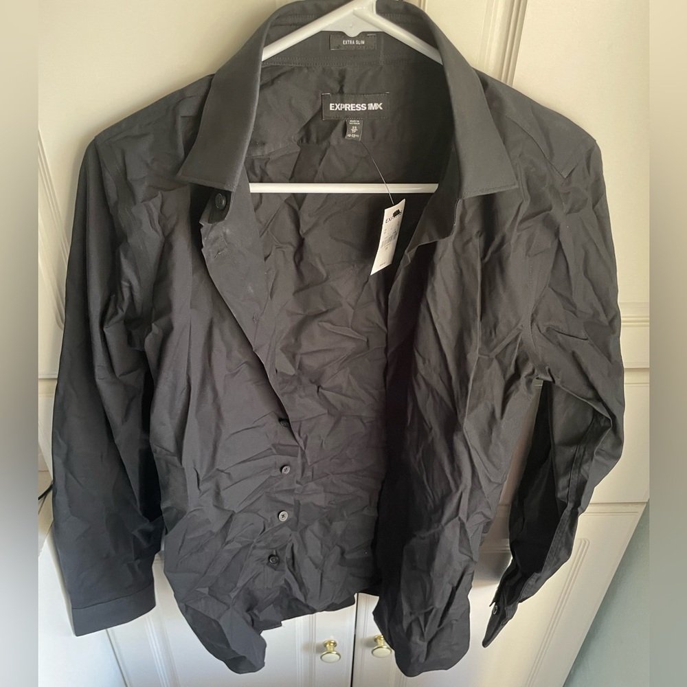 2 pack bundle of Black button up shirts, XS, Express and Alfani